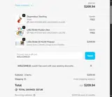 WELCOME10 coupon verification screenshot