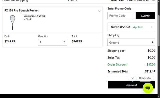 Srixon checkout page showing Srixon promo code box | Screenshot taken by SimplyCodes community member on Jul 24, 2025