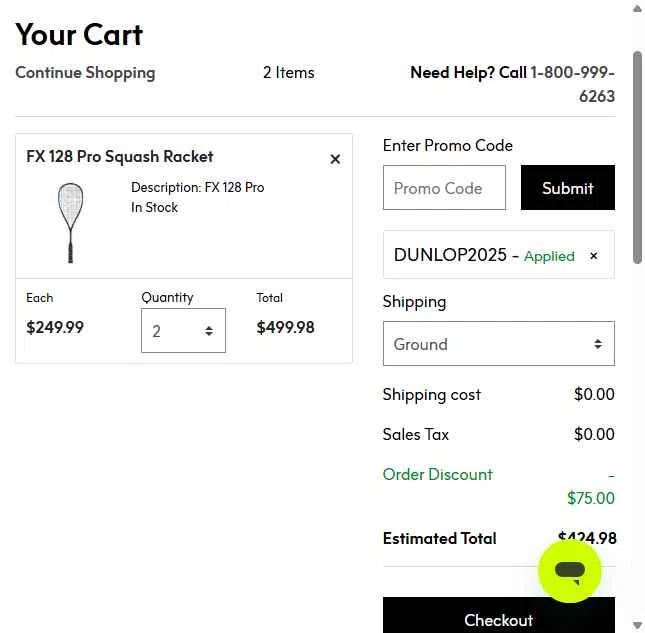 Srixon checkout page showing Srixon promo code box | Screenshot taken by SimplyCodes community member on Oct 4, 2025