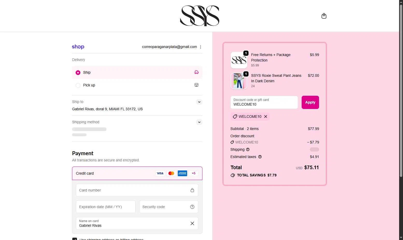 SSYS checkout page showing SSYS discount code box | Screenshot taken by SimplyCodes community member on Jan 20, 2026