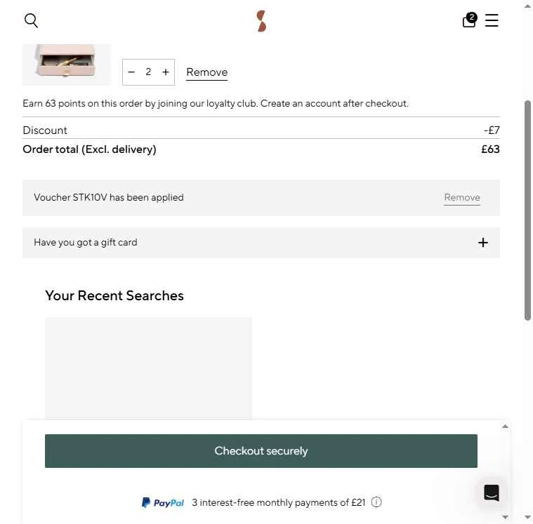 Stackers UK checkout page showing Stackers UK discount code box | Screenshot taken by SimplyCodes community member on Jan 19, 2026