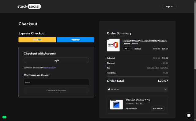 StackSocial checkout page showing StackSocial promo code box | Screenshot taken by SimplyCodes community member on Sep 5, 2025