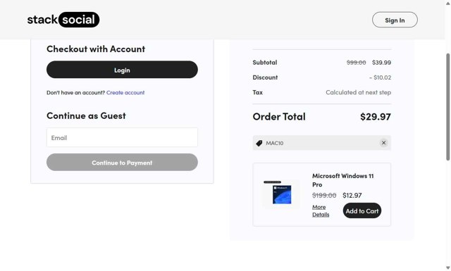 StackSocial checkout page showing StackSocial promo code box | Screenshot taken by SimplyCodes community member on Sep 2, 2025