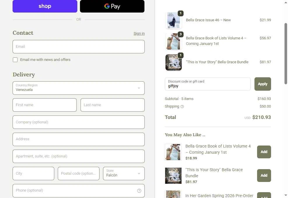 Stampington & Company checkout page showing Stampington & Company coupon code box | Screenshot taken by SimplyCodes community member on Dec 24, 2025