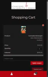 Stanford University Press coupon verification screenshot