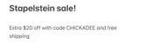 CHICKADEE coupon verification screenshot