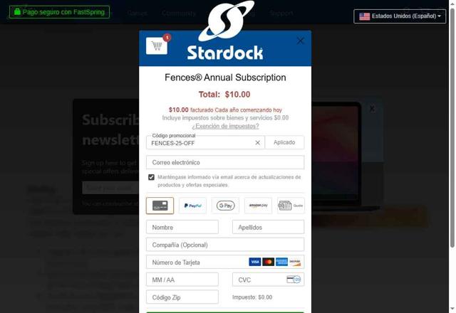 Stardock checkout page showing Stardock promo code box | Screenshot taken by SimplyCodes community member on Aug 28, 2025