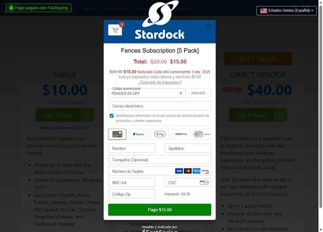 Stardock checkout page showing Stardock promo code box | Screenshot taken by SimplyCodes community member on Sep 3, 2025