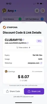 Starpowa coupon verification screenshot