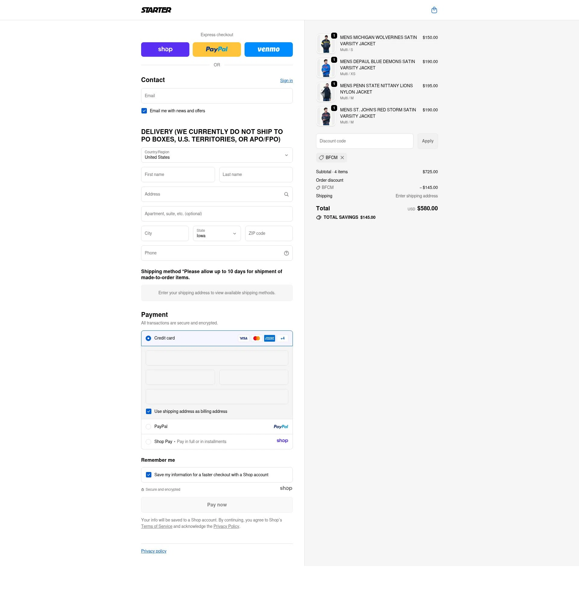 Starter checkout page showing Starter coupon code box | Screenshot taken by SimplyCodes community member on Nov 30, 2025