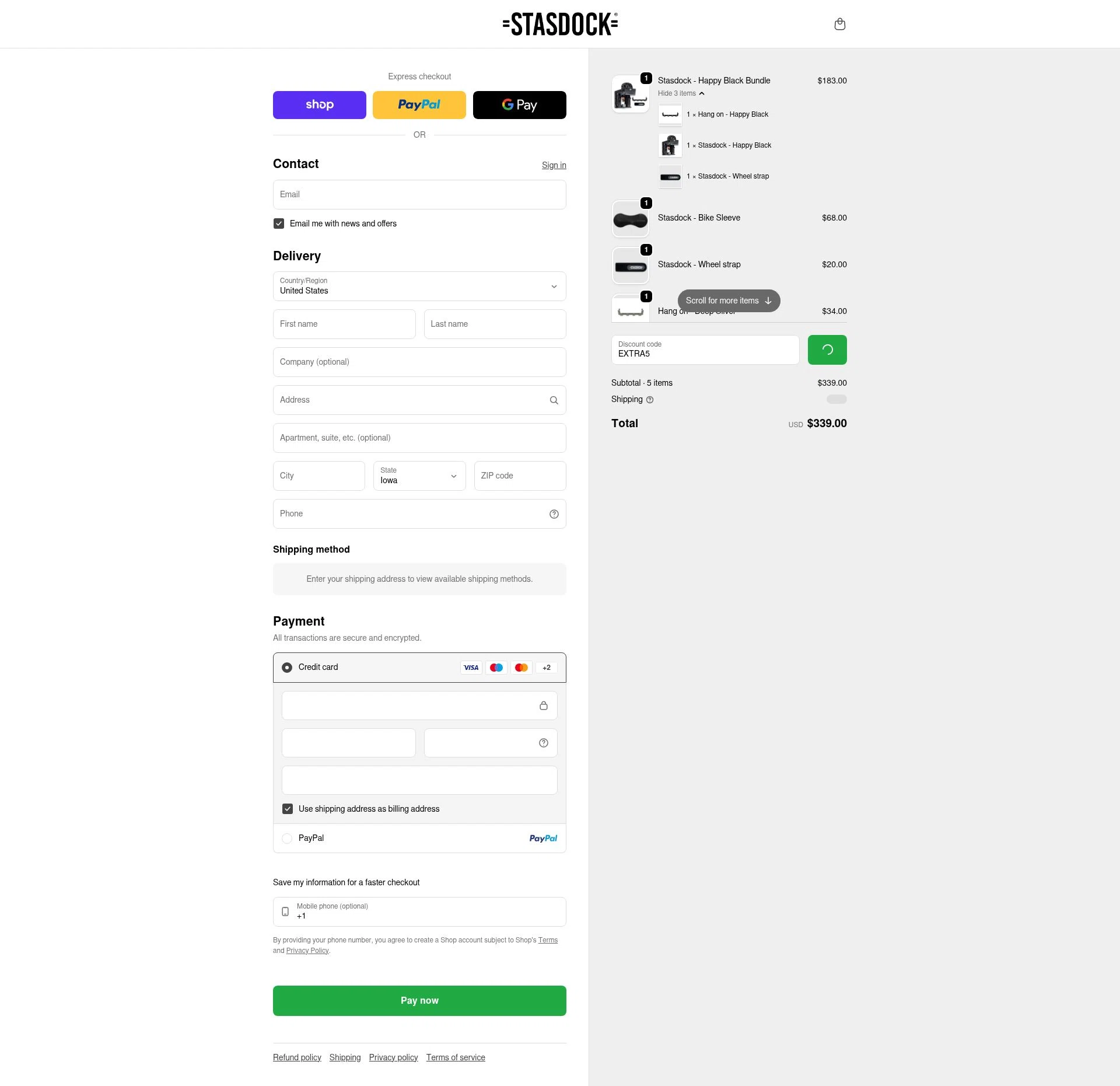 Stasdock checkout page showing Stasdock promo code box | Screenshot taken by SimplyCodes community member on Feb 12, 2026