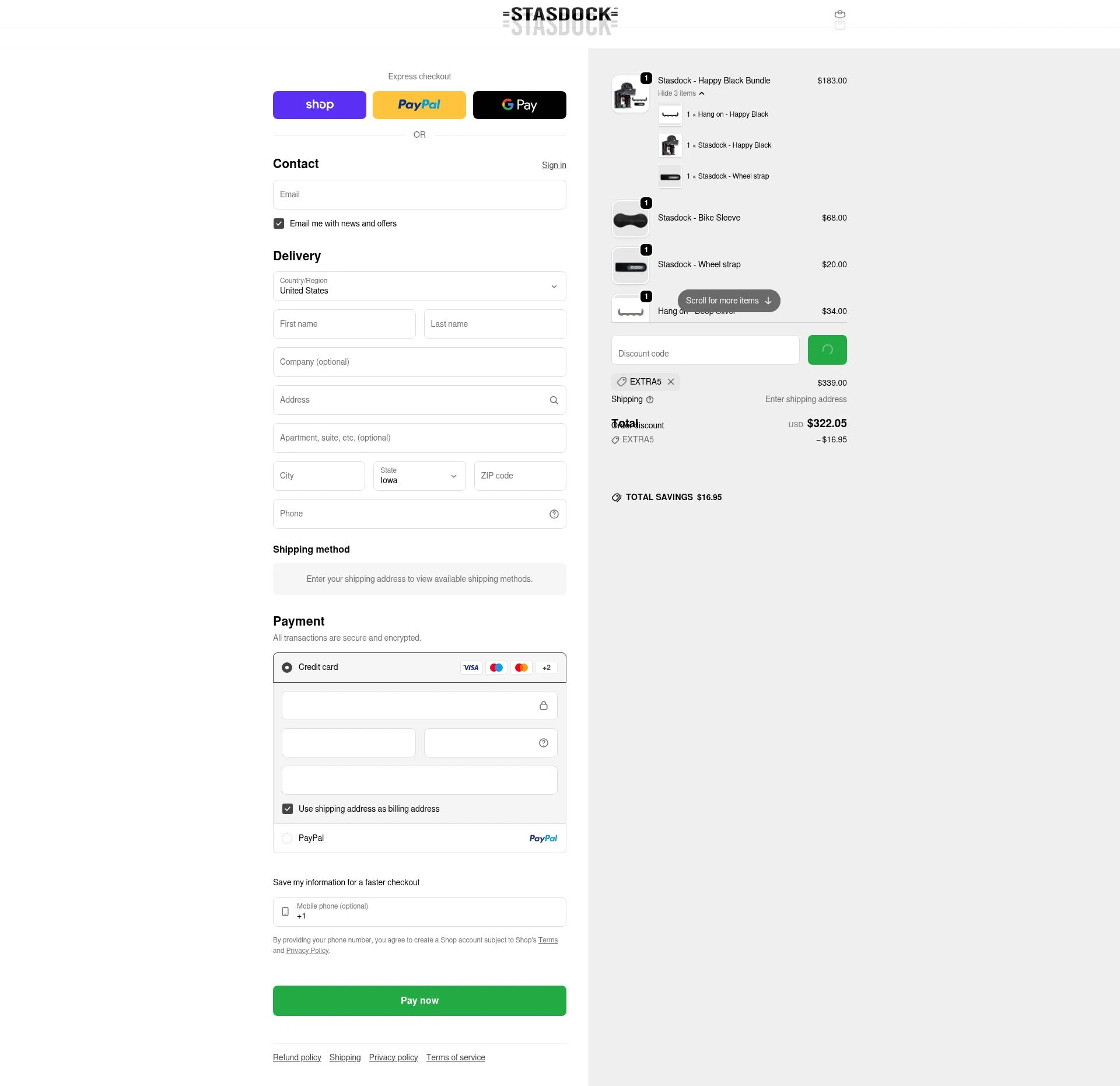 Stasdock checkout page showing Stasdock promo code box | Screenshot taken by SimplyCodes community member on Feb 20, 2026