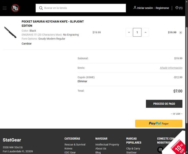 Statgear checkout page showing Statgear coupon code box | Screenshot taken by SimplyCodes community member on Aug 25, 2025