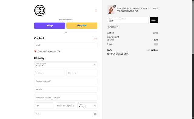 Static Nails checkout page showing Static Nails promo code box | Screenshot taken by SimplyCodes community member on Sep 7, 2025