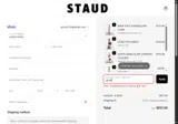 Staud coupon verification screenshot