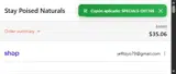 SPECIALS-OFF76$ coupon verification screenshot