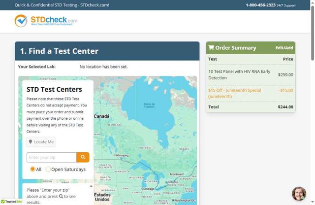STDcheck.com checkout page showing STDcheck.com discount code box | Screenshot taken by SimplyCodes community member on Jul 3, 2025
