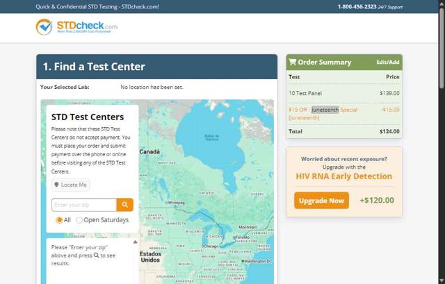 STDcheck.com checkout page showing STDcheck.com discount code box | Screenshot taken by SimplyCodes community member on Aug 8, 2025