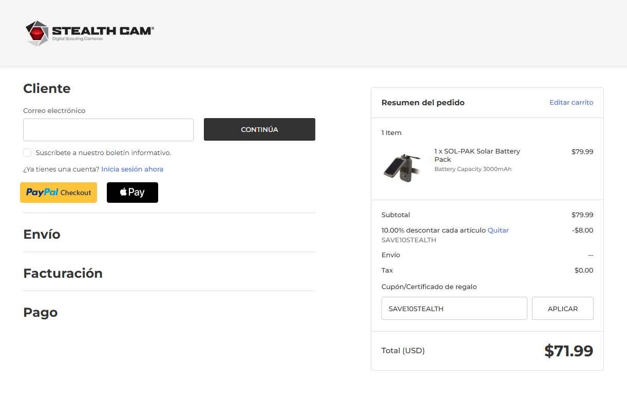 Stealth Cam checkout page showing Stealth Cam promo code box | Screenshot taken by SimplyCodes community member on Nov 30, 2025