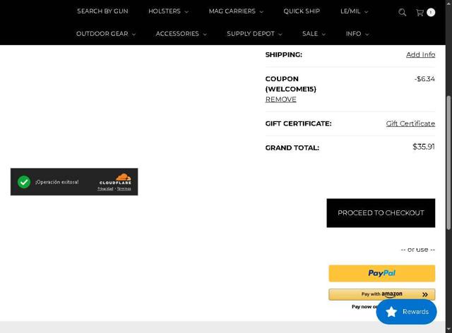 Stealth Gear USA checkout page showing Stealth Gear USA promo code box | Screenshot taken by SimplyCodes community member on Sep 1, 2025