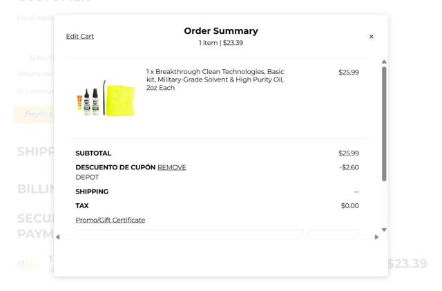 Stealth Gear USA checkout page showing Stealth Gear USA promo code box | Screenshot taken by SimplyCodes community member on Jul 16, 2025