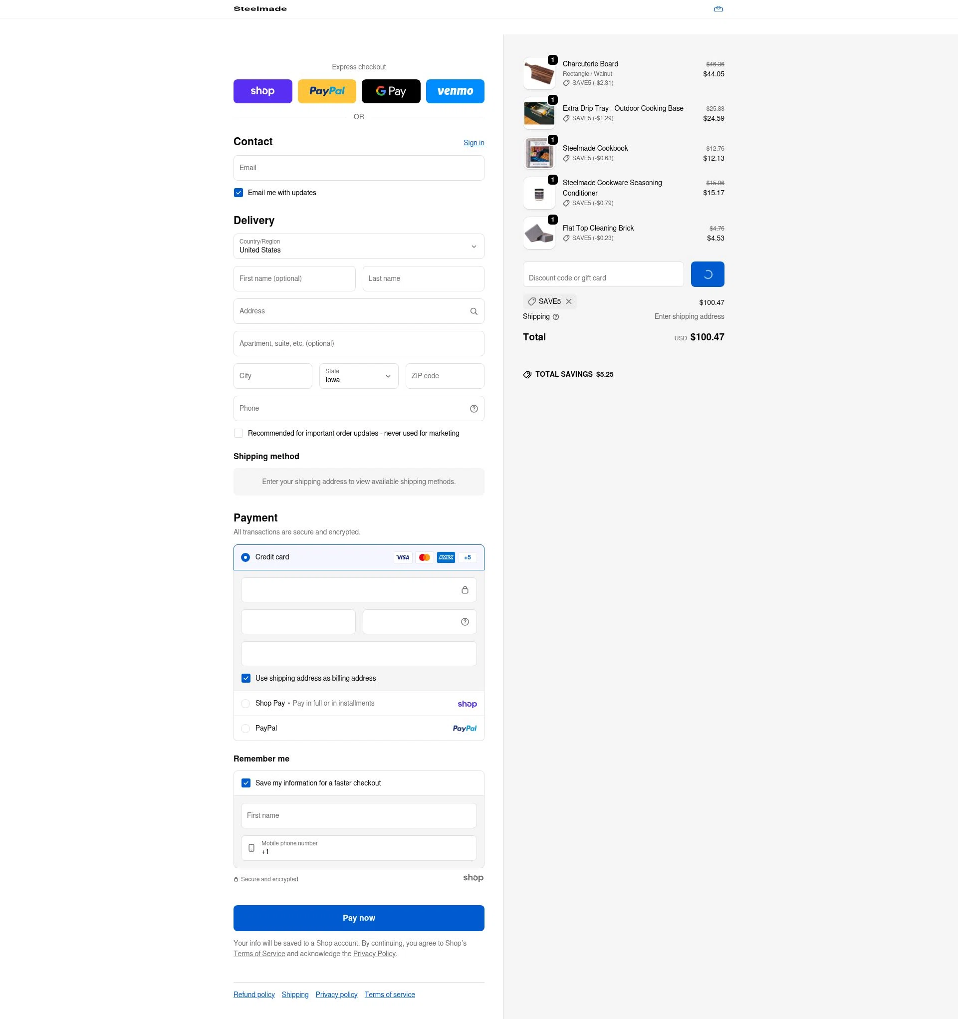 Steelmade checkout page showing Steelmade discount code box | Screenshot taken by SimplyCodes community member on Jan 23, 2026