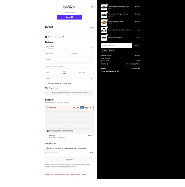 Stegmann checkout page showing Stegmann coupon code box | Screenshot taken by SimplyCodes community member on Aug 17, 2025