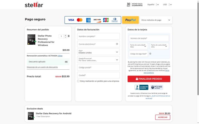 Stellar Data Recovery checkout page showing Stellar Data Recovery discount code box | Screenshot taken by SimplyCodes community member on Jul 25, 2025