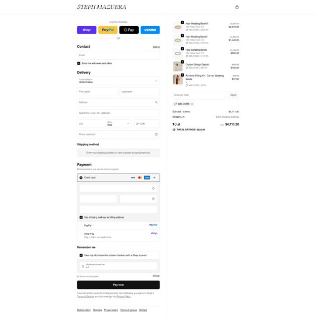 Steph Mazuera checkout page showing Steph Mazuera promo code box | Screenshot taken by SimplyCodes community member on Sep 30, 2025