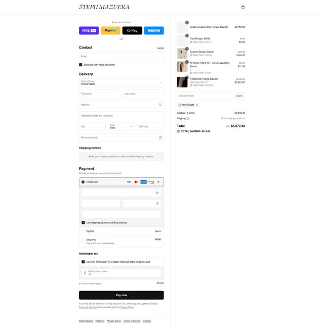 Steph Mazuera checkout page showing Steph Mazuera promo code box | Screenshot taken by SimplyCodes community member on Aug 18, 2025