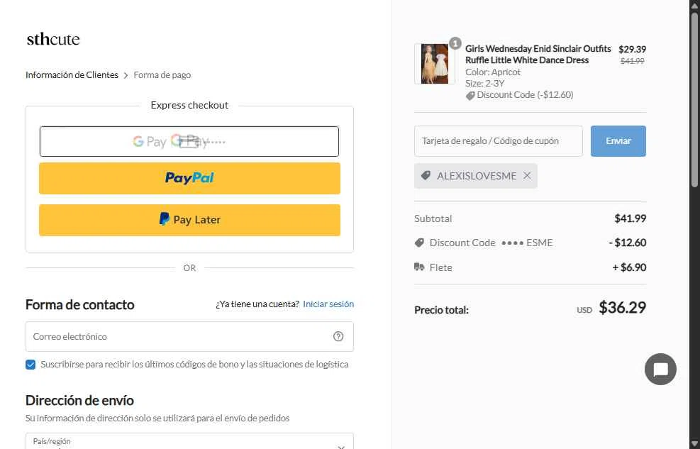 Sthcute checkout page showing Sthcute coupon code box | Screenshot taken by SimplyCodes community member on Oct 17, 2025