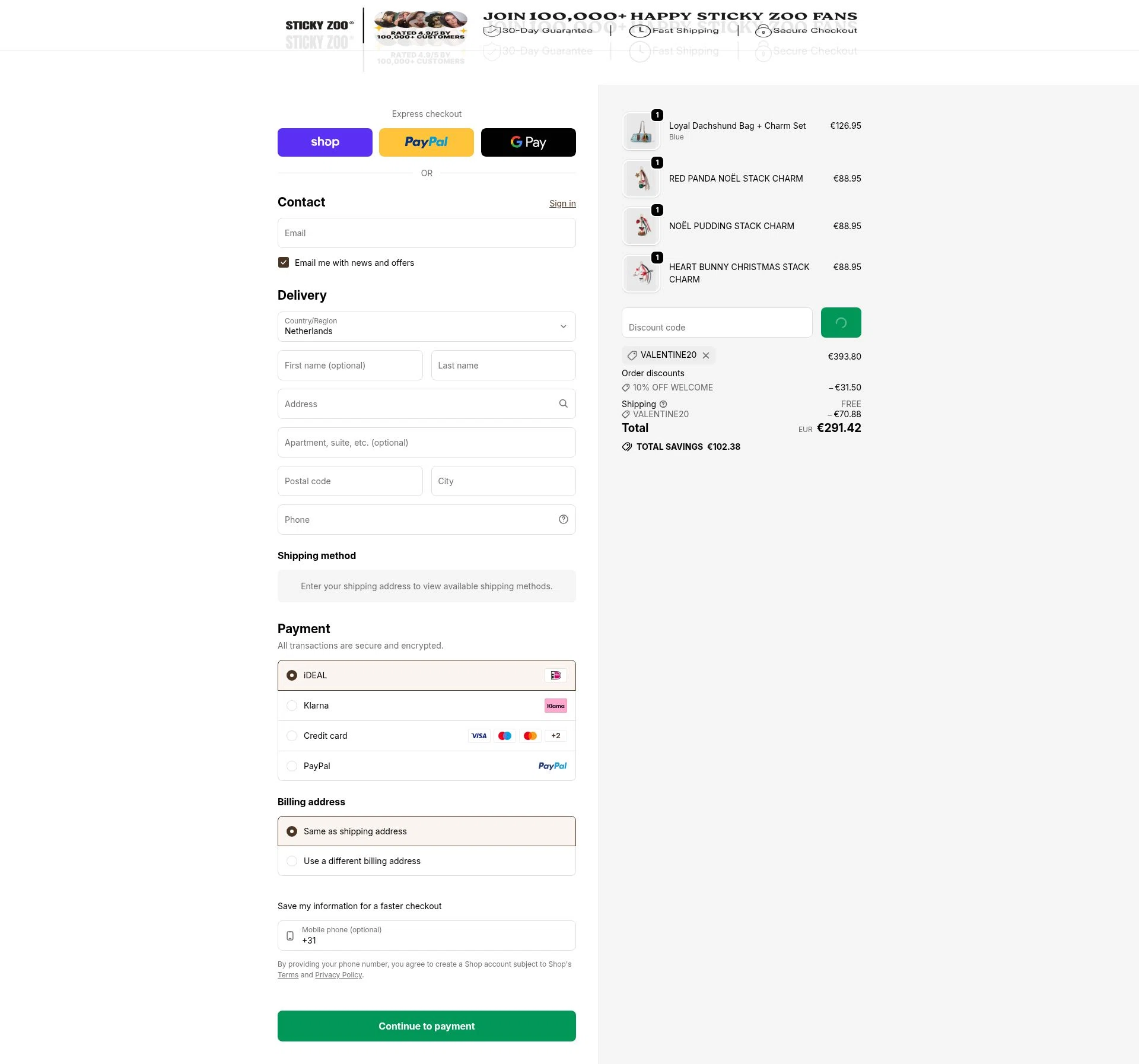 Sticky Zoo checkout page showing Sticky Zoo promo code box | Screenshot taken by SimplyCodes community member on Feb 11, 2026