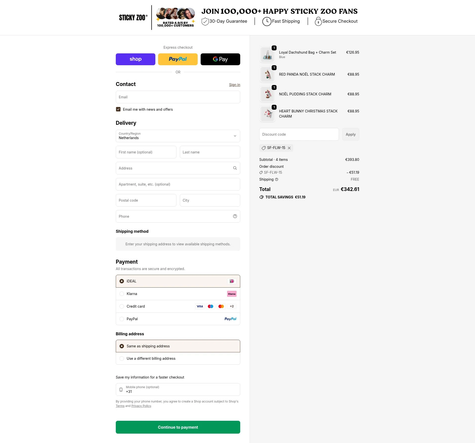 Sticky Zoo checkout page showing Sticky Zoo promo code box | Screenshot taken by SimplyCodes community member on Feb 11, 2026