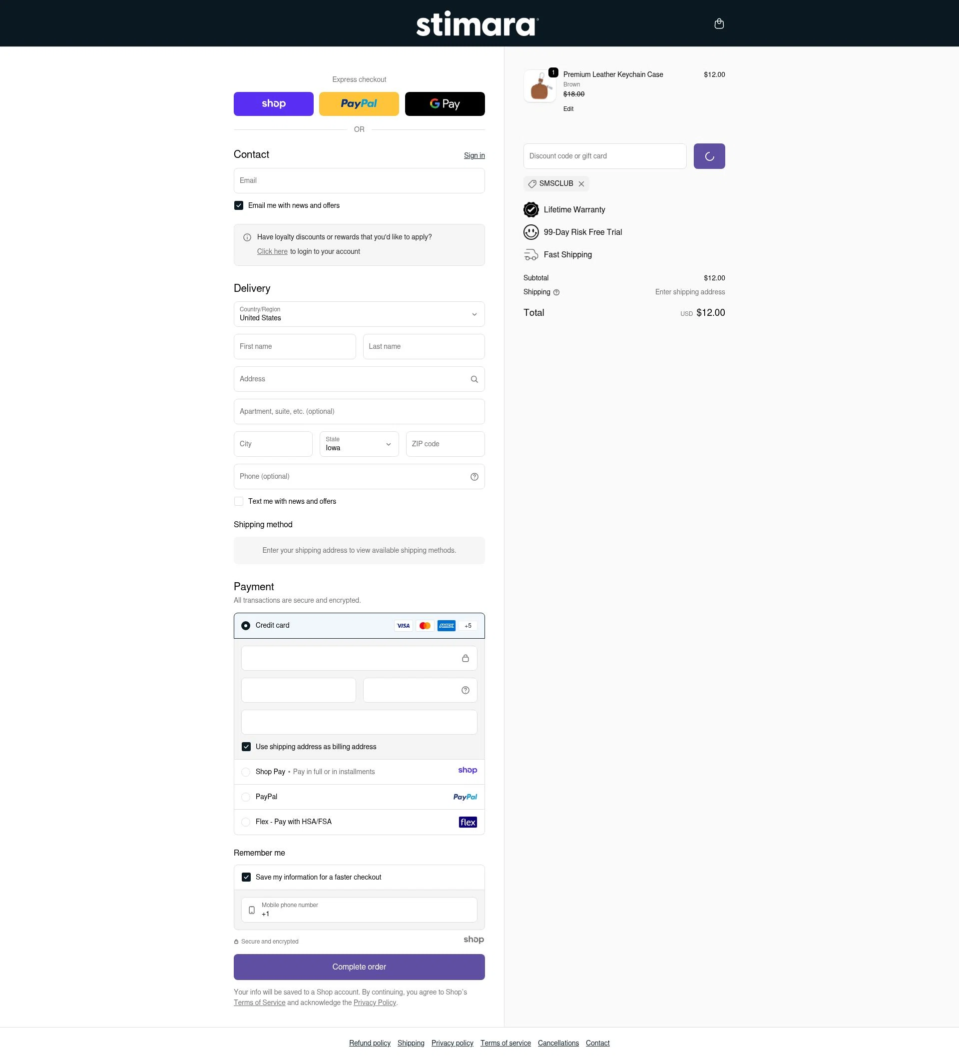 Stimagz checkout page showing Stimagz discount code box | Screenshot taken by SimplyCodes community member on Dec 28, 2025