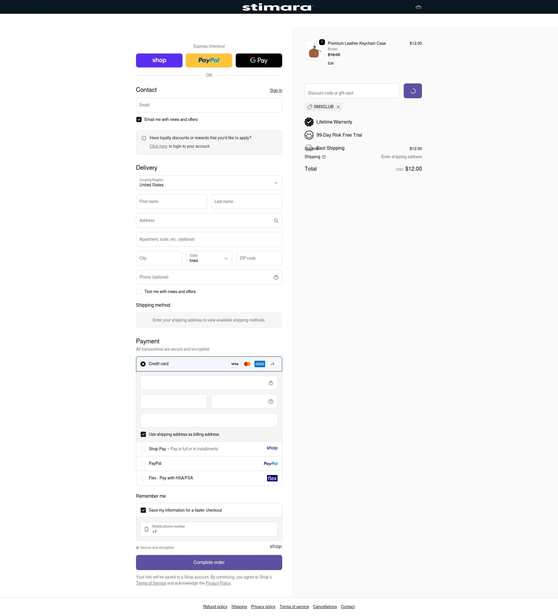 Stimagz checkout page showing Stimagz discount code box | Screenshot taken by SimplyCodes community member on Dec 23, 2025