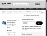 NHL49FS coupon verification screenshot