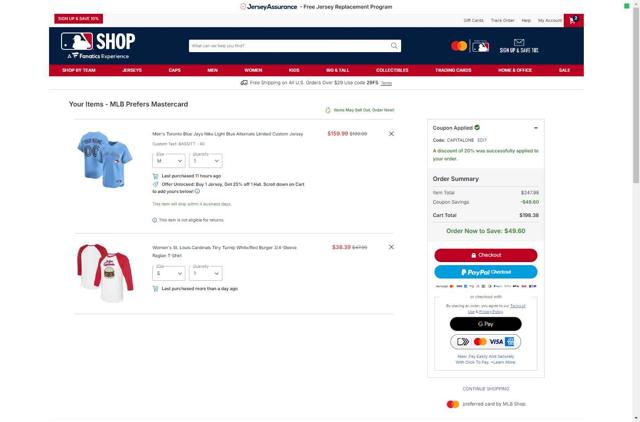 St. Louis Cardinals checkout page showing St. Louis Cardinals promo code box | Screenshot taken by SimplyCodes community member on Sep 11, 2025