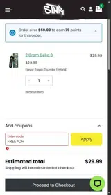 STNR Creations coupon verification screenshot