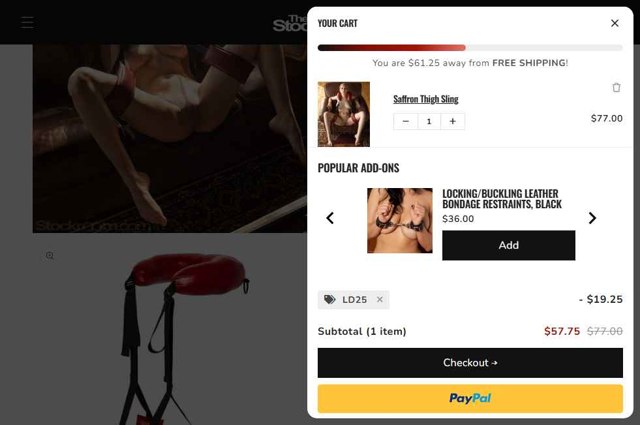 Stockroom checkout page showing Stockroom discount code box | Screenshot taken by SimplyCodes community member on Sep 2, 2025