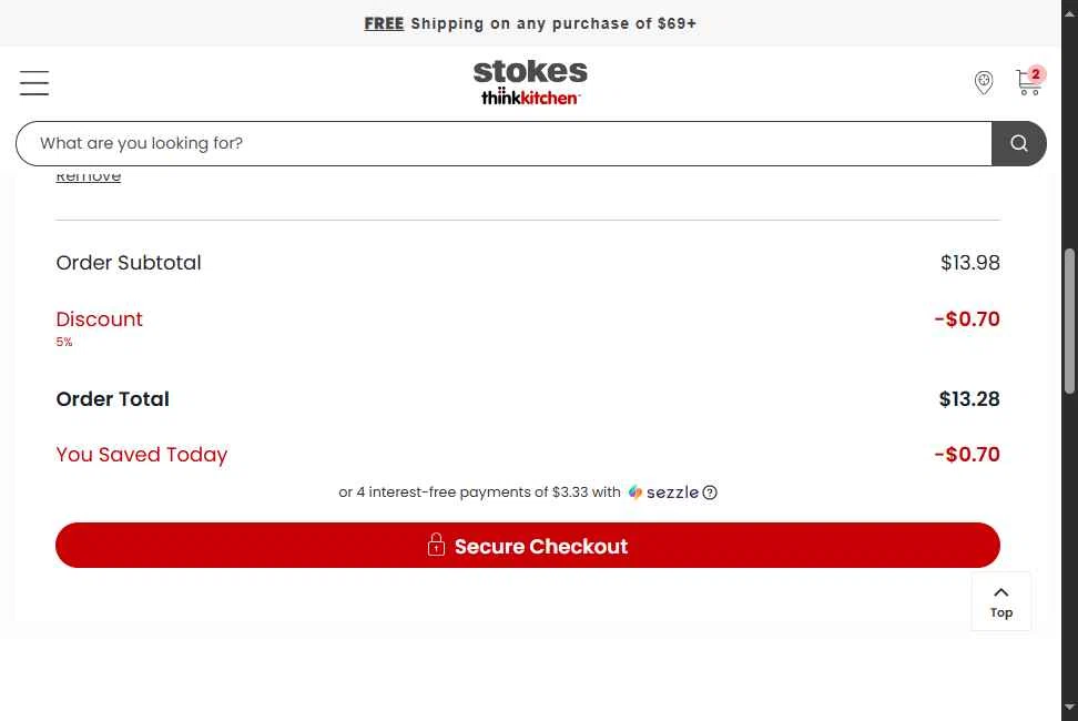 Stokes checkout page showing Stokes promo code box | Screenshot taken by SimplyCodes community member on Jun 28, 2025