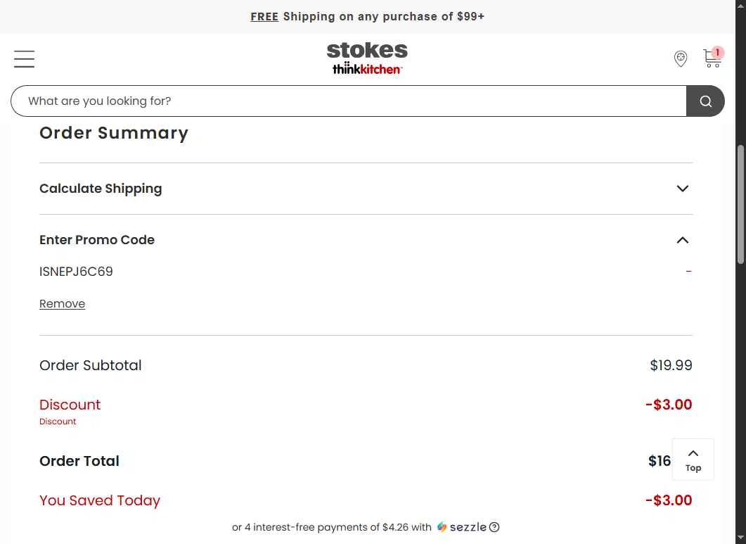 Stokes checkout page showing Stokes promo code box | Screenshot taken by SimplyCodes community member on Nov 10, 2025