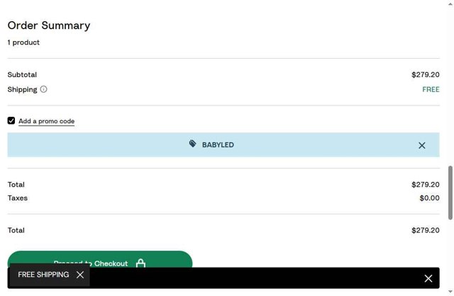 Stokke checkout page showing Stokke promo code box | Screenshot taken by SimplyCodes community member on Jul 9, 2025
