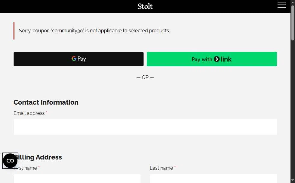 Stolt Running checkout page showing Stolt Running promo code box | Screenshot taken by SimplyCodes community member on Jan 7, 2026