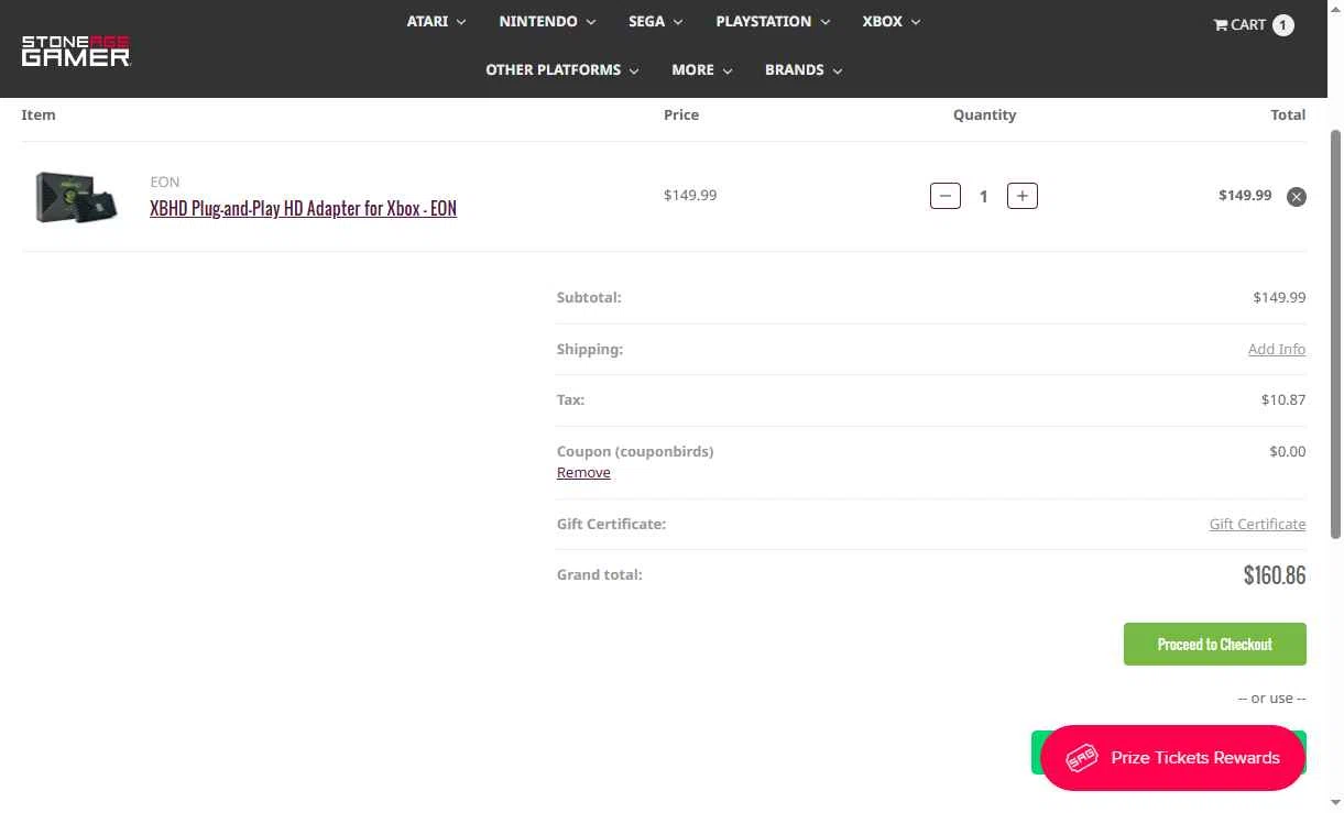 Stone Age Gamer checkout page showing Stone Age Gamer promo code box | Screenshot taken by SimplyCodes community member on Jan 17, 2026