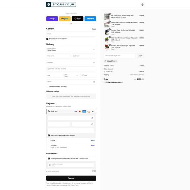 StoreYourBoard checkout page showing StoreYourBoard discount code box | Screenshot taken by SimplyCodes community member on Sep 6, 2025