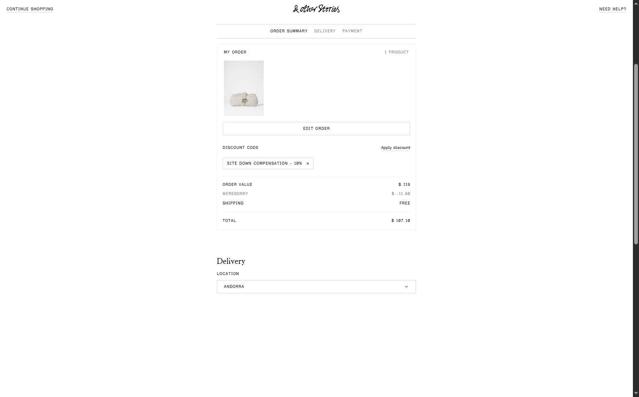 & Other Stories checkout page showing & Other Stories promo code box | Screenshot taken by SimplyCodes community member on Aug 27, 2025