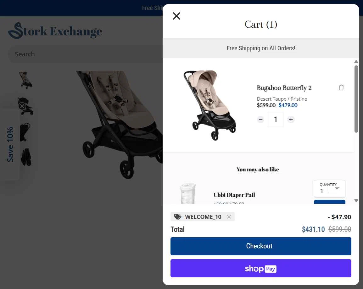 Stork Exchange checkout page showing Stork Exchange discount code box | Screenshot taken by SimplyCodes community member on Dec 30, 2025