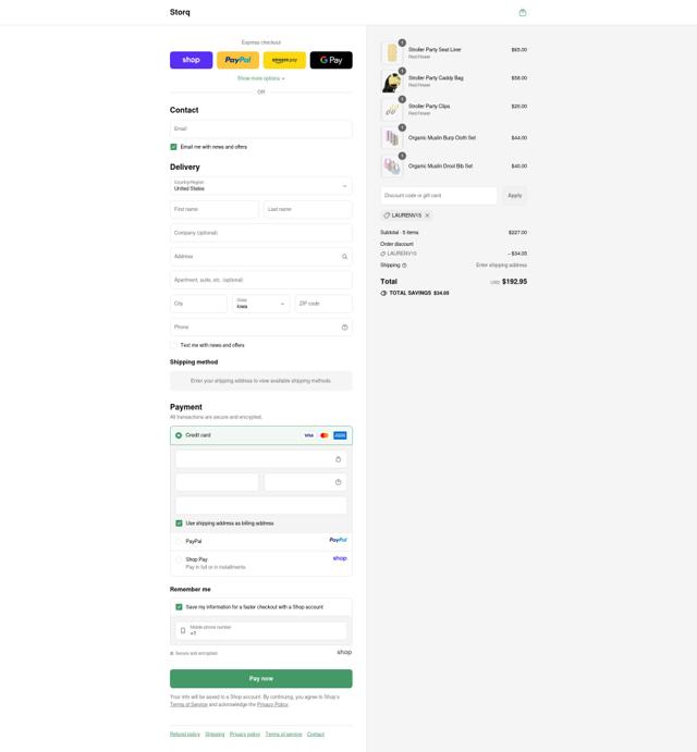Storq checkout page showing Storq promo code box | Screenshot taken by SimplyCodes community member on Sep 14, 2025