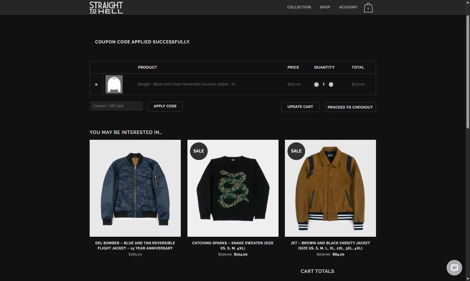 Straight To Hell checkout page showing Straight To Hell coupon code box | Screenshot taken by SimplyCodes community member on Dec 24, 2025