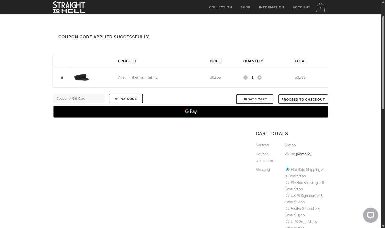 Straight To Hell checkout page showing Straight To Hell coupon code box | Screenshot taken by SimplyCodes community member on Feb 10, 2026